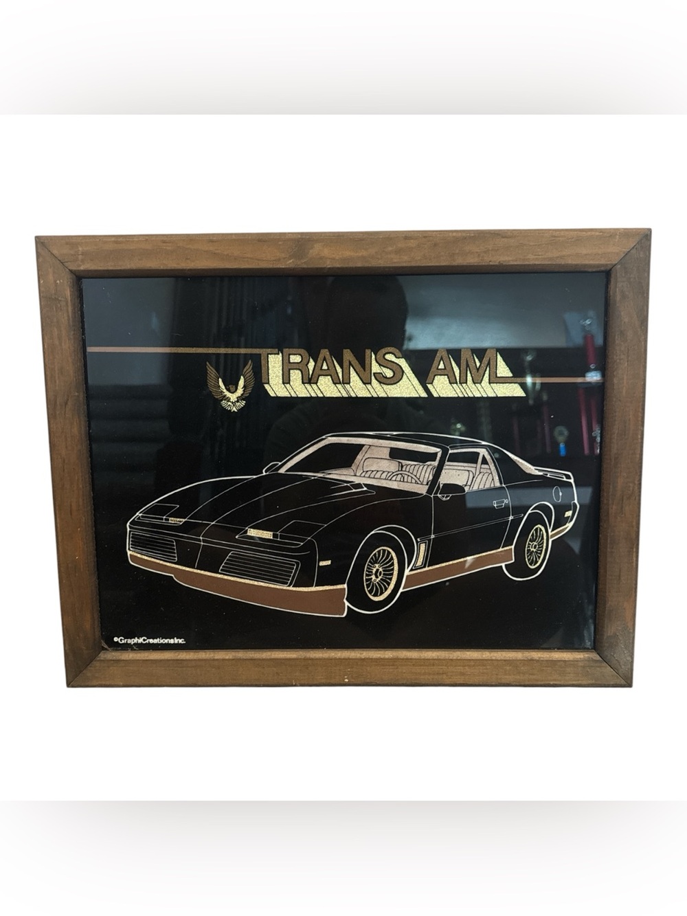 Vintage Trans Am Black and Gold Framed Wall Art Garage or Mechanic Shop Decor
